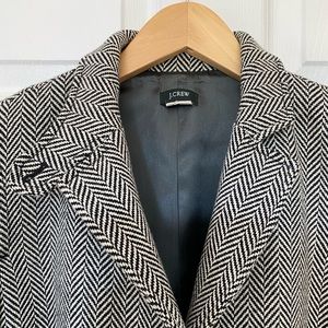 J.Crew Vintage Wool Herringbone Black/White Jacket